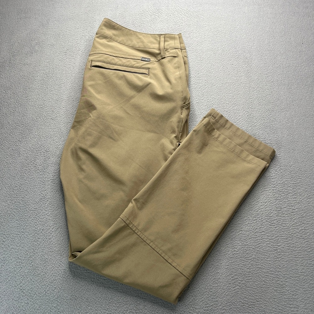 Eddie Bauer Horizon Guide Pants Womens 4 Khaki Tan Nylon Spandex Stretch Hiking